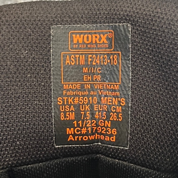 Worx by Red Wing Steel Toe Work Boots Men’s Size 8.5 - Picture 11 of 12